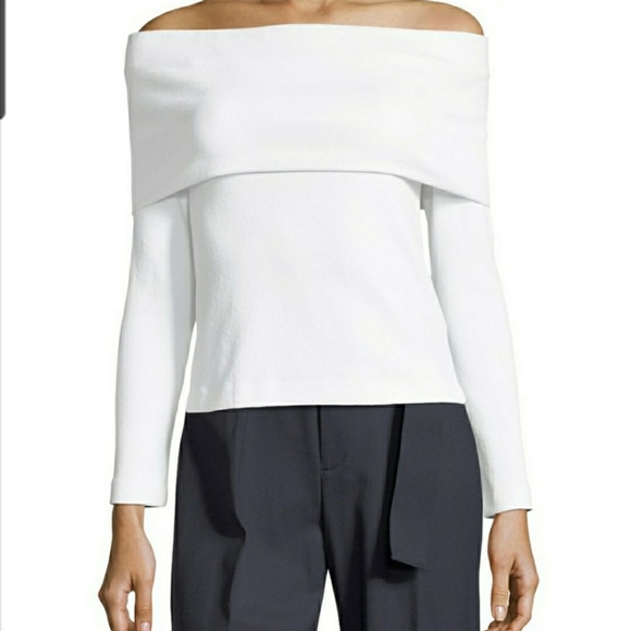 NWT Club Monaco off-shoulder white top - Picture 2 of 3